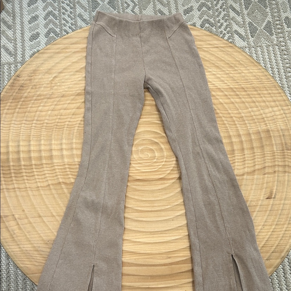 Zara Beige Ribbed Pants